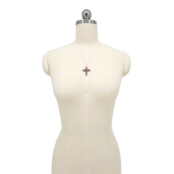 VIRGINS SAINTS & ANGELS VSA Addie Charm Necklace Silver & Pink - Picture 3 of 8